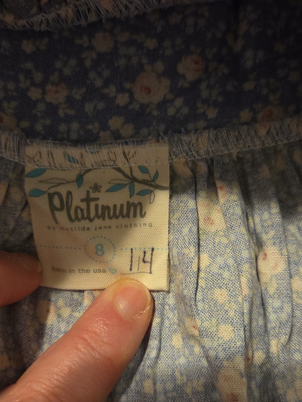 Matilda Jane Platinum Girls' Floral Peasant Dress with Contrast Pockets - Purple - Picture 2 of 4